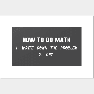 How to do math 1 write dow the problem 2 cry Posters and Art